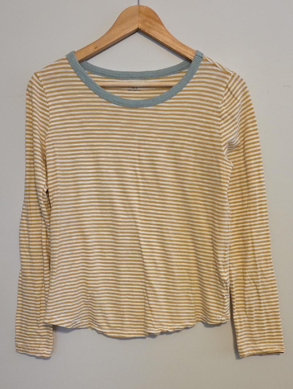 Madewell Yellow and White Striped Long-Sleeve Tee